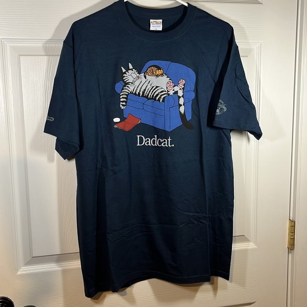 🔥 NWT Dadcat Genuine B. Kliban Cat TEE SHIRT Men’s M Combed Cotton Crazy Shirts - Picture 2 of 16